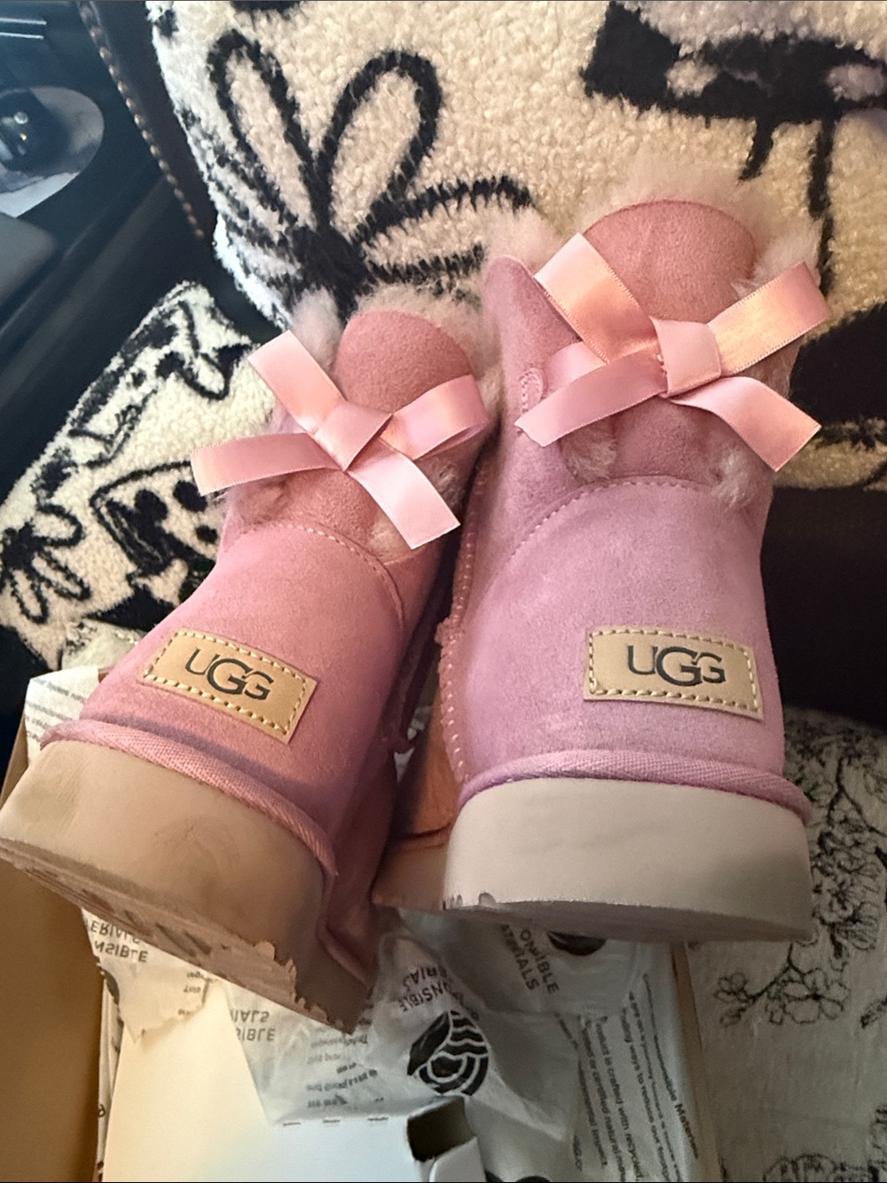 UGG Woman’s Pink Bow Back Boots